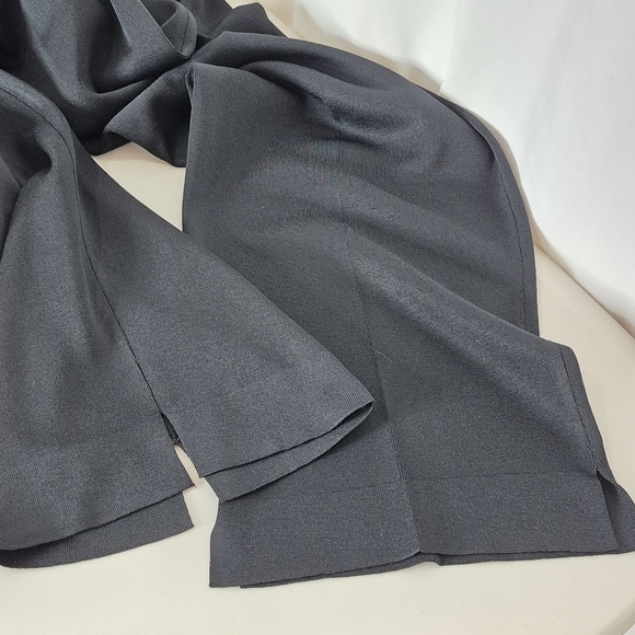 Ming Wang High Rise Straight Leg Black Knit Elastic Waist Pull-On Pants - Size L - Picture 10 of 13